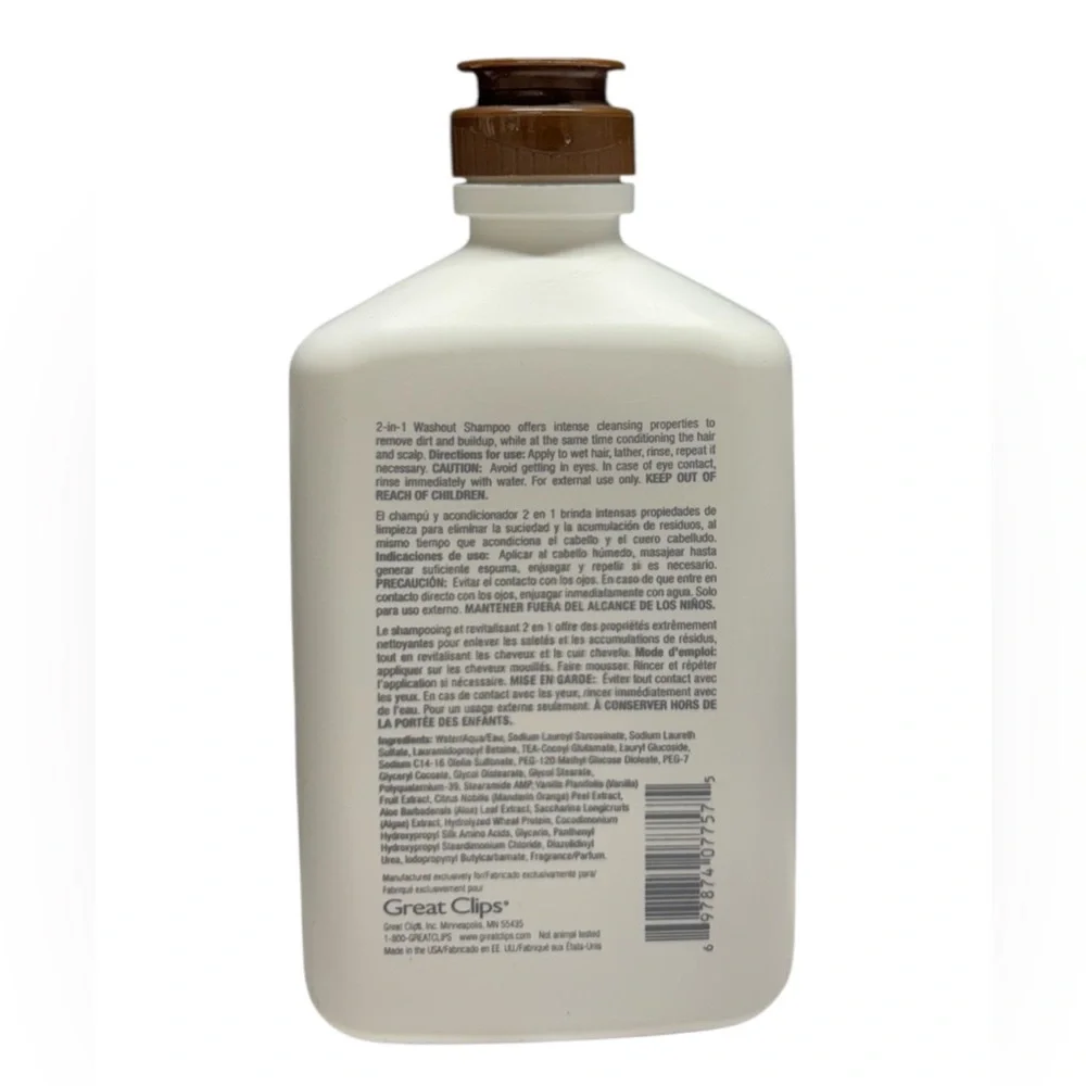 (2) Great Clips Men Solutions Washout 2 in 1 Shampoo Removes Buildup 12 fl oz